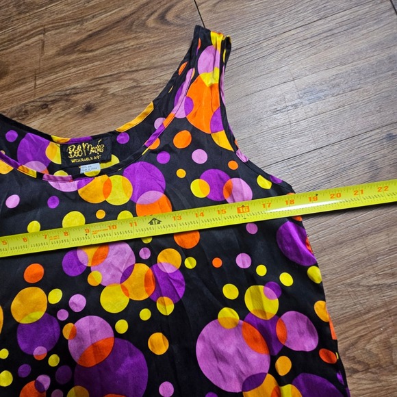 Bob Mackie Wearable Art Silk Tank Top M Bubble Polka Dot Maximalist Retro 90s - Picture 5 of 5